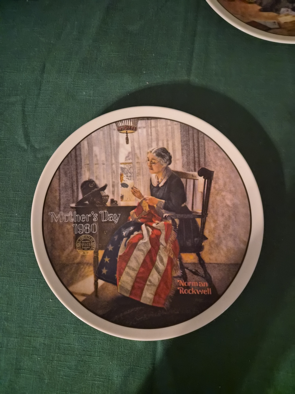 Norman Rockwell Mother’s Day 1980 Decorative Plate - Patriotic Red, White & Blue